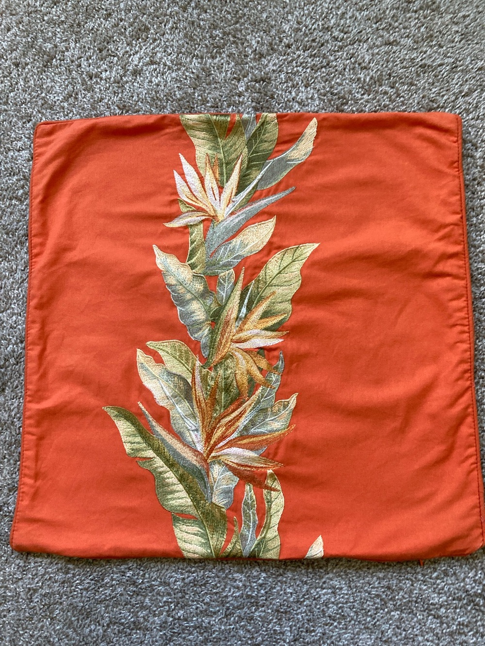 Tommy Bahama Embroidered Birds of Paradise Square pillow sham Coastal Beachhouse
